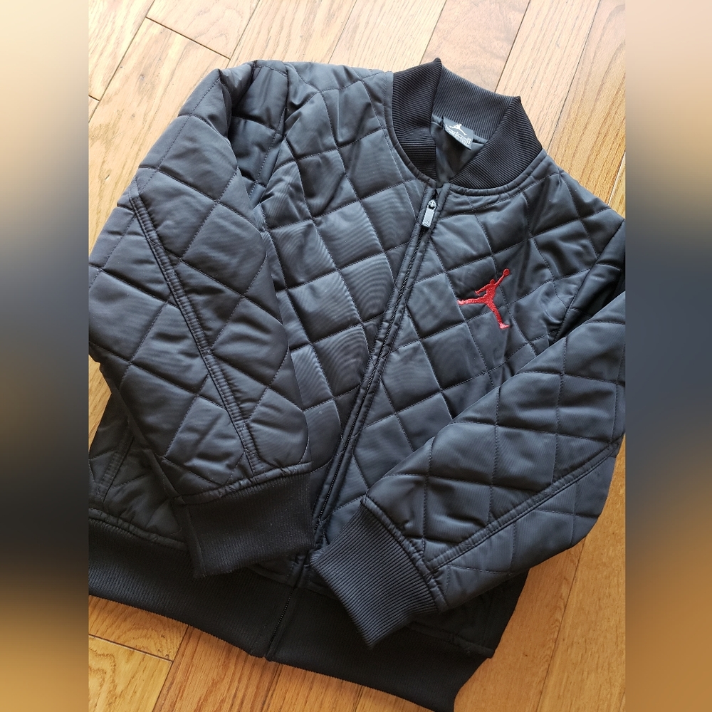 Boy Black Jordan Quilted Coat Sz. Small